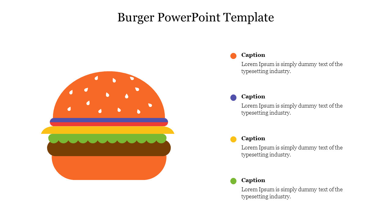 Free - Creative Burger PowerPoint Template Presentation Slide